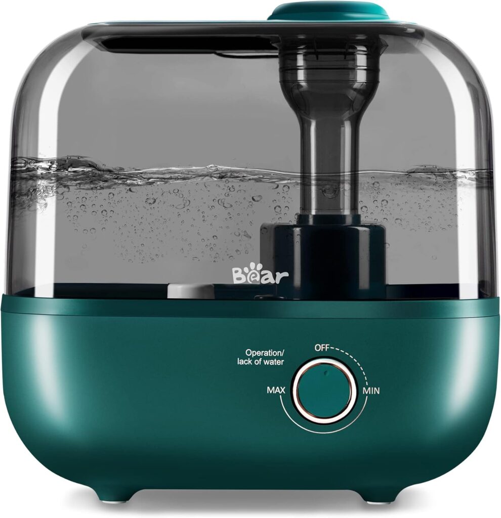 71rK-7nsHrL._AC_SL1500_ BEAR Top-Fill Humidificador 5L de Aromas, 28dB Ultra Silencioso para Bebés y Plantas, 35 Horas de Funcionamiento, con Bandeja de Aroma, Boquilla de Vapor Giratoria de 360°, Apagado Automático